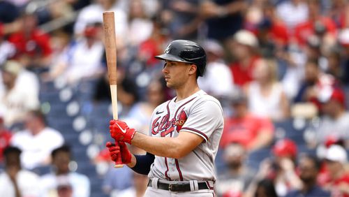 Teams won't be able to shift their defense substantially against Braves hitter Matt Olson next season. (AP Photo/Nick Wass)