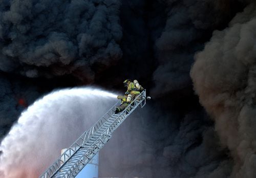 Fulton warehouse fire generates massive smoke plume