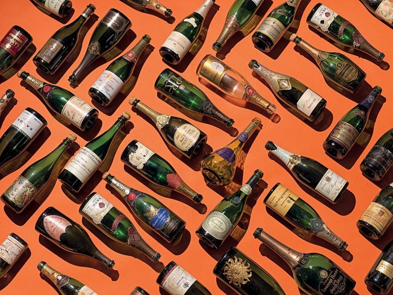 Previous spread: In the beginning I collected  the empty bottles of all the champagnes I had drunk.  I gave this up when I passed 2,000!  
©Pål Allan