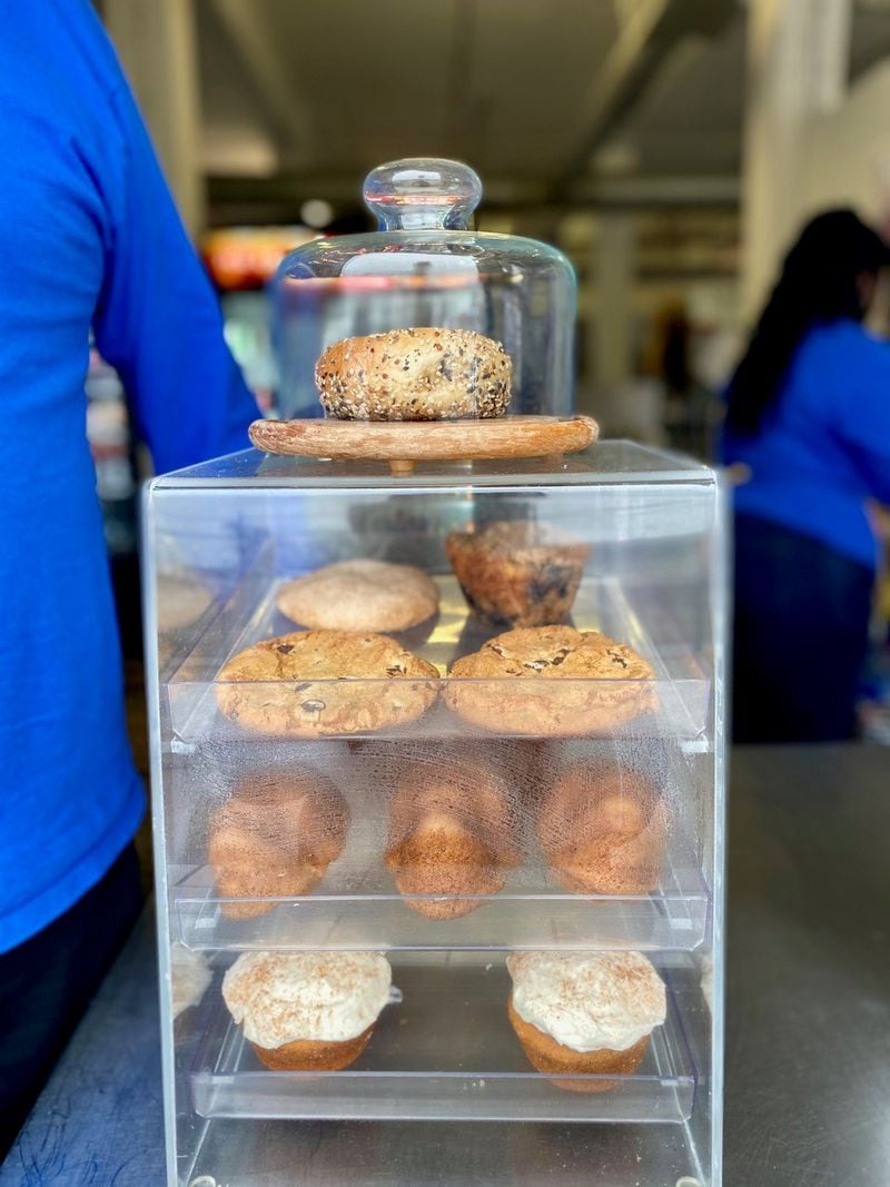 La Bodega sells bagels, cupcakes, cookies and muffins. The horchata cupcake comes with a thick smear of frosting, and the orange-carrot muffin is big enough for breakfast. Wendell Brock for The Atlanta Journal-Constitution