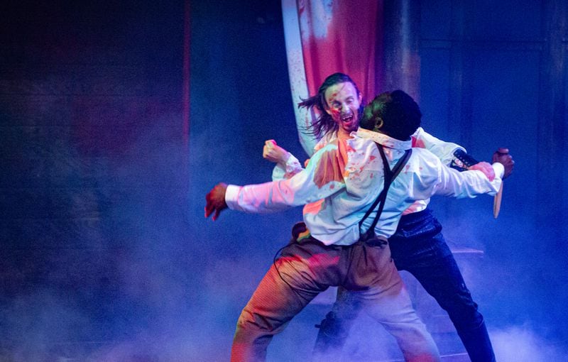  Benedetto Robinson (facing forward) as Dracula in mortal combat with Daryel T. Monson as John in Atlanta Shakespeare Company's “Dracula: The Failings of Men.”