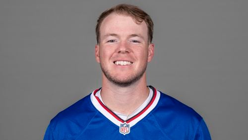 FILE - Tyler Bass of the Buffalo Bills NFL football team stands for a portrait in Orchard Park, N.Y., on Monday, June 10, 2024. (AP Photo/File)