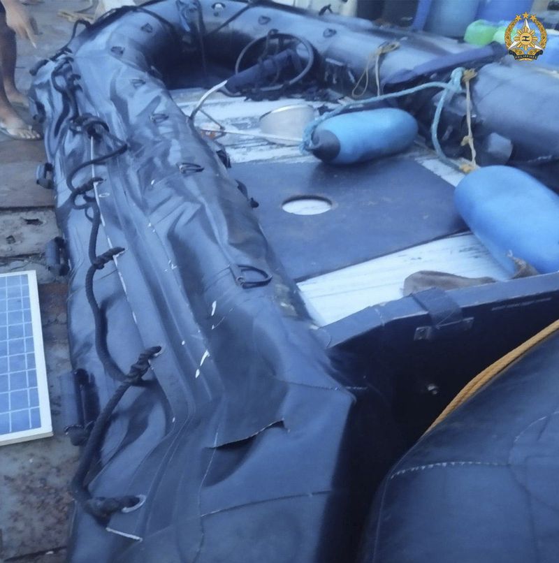 This handout photo provided by Armed Forces of the Philippines shows a Philippine Navy Rigid Hull Inflatable Boat, allegedly destroyed by the Chinese Coast Guard to prevent Philippine troops on a resupply mission in the Second Thomas Shoal, at the disputed South China Sea on June 17, 2024. The Philippine military chief demanded Wednesday that China return several rifles and equipment seized by the Chinese coast guard in a disputed shoal and pay for damage in an assault he likened to an act of piracy in the South China Sea. (Armed Forces of the Philippines via AP)
