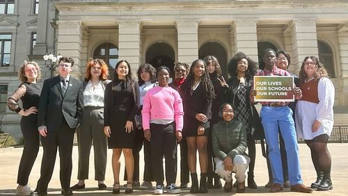 Students from the Deep Center and Georgia Youth Justice Coalition spoke out last week against private school vouchers at a hearing in the General Assembly. (Courtesy photo)