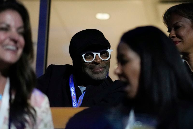 Filmmaker Spike Lee attends the Democratic National Convention Monday, Aug. 19, 2024, in Chicago. (AP Photo/Brynn Anderson)