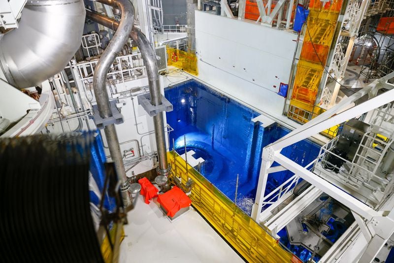 The containment area that holds the reactor vessel and refueling canal at Plant Vogtle's Unit 3 is seen on Oct. 14, 2022. (Arvin Temkar/The Atlanta Journal-Constitution/TNS)