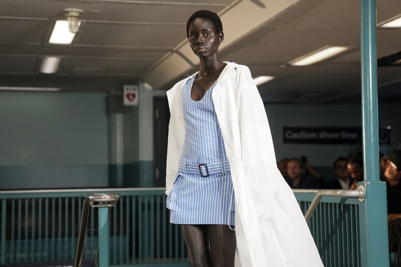 A model walks the runway during the Tommy Hilfiger Spring/Summer 2025 fashion show onboard a Staten Island Ferry as part of New York Fashion Week on Sunday, Sept. 8, 2024, in New York. (Photo by Charles Sykes/Invision/AP)