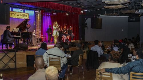 Grammy winner Chrisette Michele played the first of two sold out concerts at the City Winery on Sunday, December 13, 2020. The show featured limited capacity with social distancing of the tables in the intimate venue.
Robb Cohen for the Atlanta Journal-Constitution