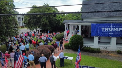 A social media post shows the July 29 opening of a Donald Trump campaign office in Valdosta.