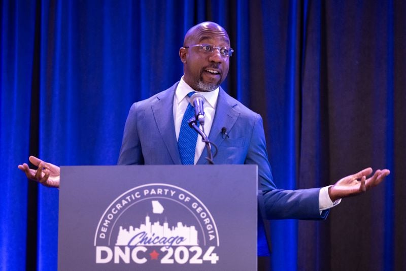 One Georgia delegate to the Democratic National Convention described U.S. Sen. Raphael Warnock by saying, “He just has a level of charisma that other politicians don’t have.” (Arvin Temkar / AJC)