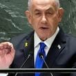 Israel Prime Minister Benjamin Netanyahu addresses the 79th session of the United Nations General Assembly, Friday, Sept. 27, 2024. (AP Photo/Richard Drew)