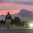 A large plume caused by a chemical reaction was visible Tuesday over the BioLab facility in Conyers, where a fire broke out Sunday. (John Spink/AJC)