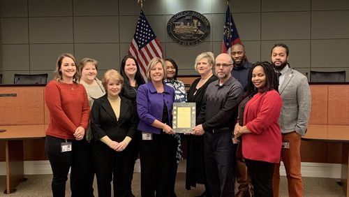 Kennesaw city officials from the Finance Department have been awarded the Certificate of Achievement for Excellence in Financial Reporting for 19 consecutive years. (Courtesy of Kennesaw)