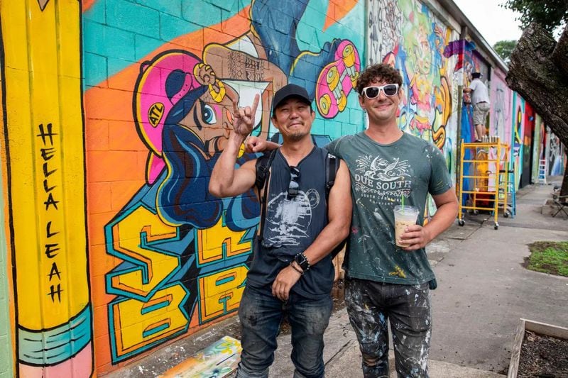 Dosa Kim, left, and Chris Wright, founders and organizers of the Atlanta Crossroads Mural Festival. (Photo Courtesy of Isadora Pennington)