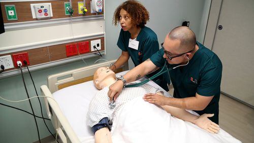 Birthing simulator helps nursing students get labor and delivery experience  During COVID