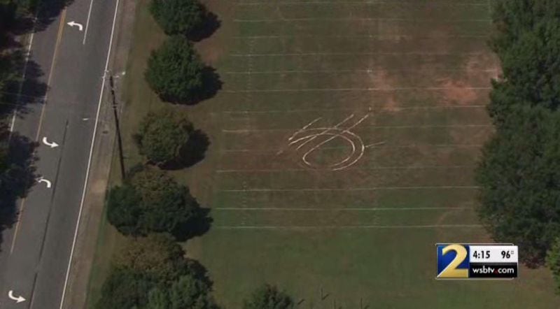 The vandalism happened after a game between Roswell High School and West Forsyth High School was canceled.