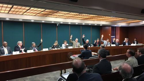 The Senate Ethics Committee votes 7-5 on Wednesday to advance a bill that would replace Georgia’s electronic voting machines with a touchscreen-and-paper ballot system. MARK NIESSE / MARK.NIESSE@AJC.COM