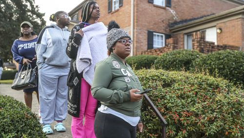 Deonna Bray (right) and her family searched for her 1-year-old son, Blaise Barnett, for more than 36 hours before he was found safe Thursday afternoon. Bray said he was strapped into the family's Ford Explorer when someone drove off with the vehicle early Wednesday morning.