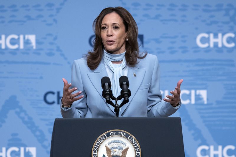 Democratic presidential nominee Vice President Kamala Harris speaks at the Congressional Hispanic Caucus Institute (CHCI) Leadership Conference, at the Ronald Reagan Building in Washington, Wednesday, Sept. 18, 2024. (AP Photo/Jose Luis Magana)