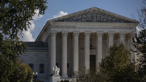 The United States Supreme Court on Oct. 22, 2020, in Washington, D.C. (Samuel Corum/Getty Images/TNS)