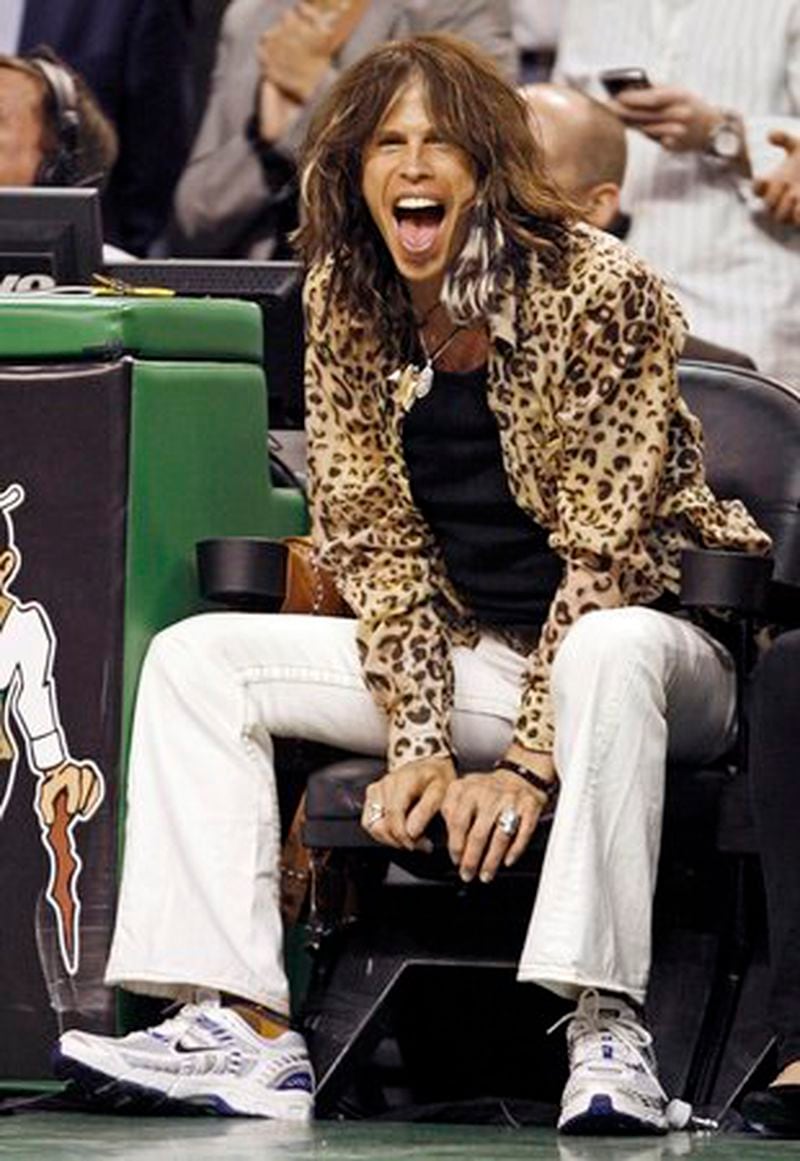 Aerosmith frontman Steven Tyler at an NBA game in 2020. Tyler's Atlanta-based lawyer convinced a New York judge to dismiss historic sexual assault claims against the musician.  (Winslow Townson/AP)