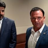 State Senator Clint Dixon (right) gives his reaction to the media. Supporters and opponents have convened for an emergency hearing to consider arguments regarding the proposed creation of the City of Mulberry.Thursday, May 16, 2024 (Ben Hendren for the Atlanta Journal Constitution)