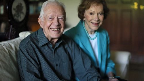 File photo from 2016: Jimmy and Rosalynn Carter talk about their years together in his office at the Carter Center in Atlanta, on the occasion of their 70th wedding anniversary. BOB ANDRES / BANDRES@AJC.COM