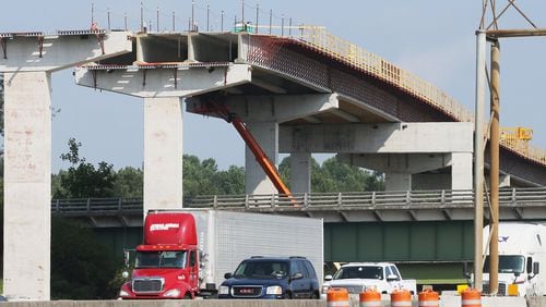 Construction is ongoing for the Northwest Corridor express lane project, which will add 29.7 miles of reversible toll lanes in the I-75/I-575 corridor.
