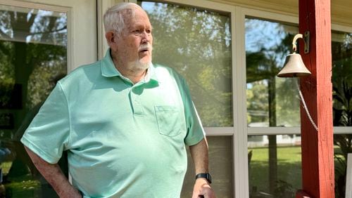 Marshall Scott, 87, of Byron in Peach County, is a staunch supporter of Donald Trump for president. (Joe Kovac Jr. / AJC)