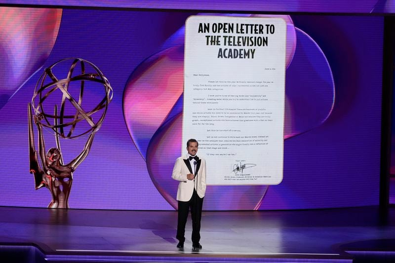 John Leguizamo speaks during the 76th Primetime Emmy Awards on Sunday, Sept. 15, 2024, at the Peacock Theater in Los Angeles. (AP Photo/Chris Pizzello)