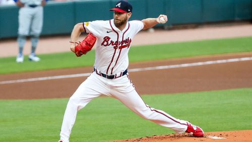 Braves starting Chris Sale throws a pitch to a Chicago Cubs batter during the first inning at Truist Park on Tuesday, May 14, 2024.
(Miguel Martinez/ AJC)