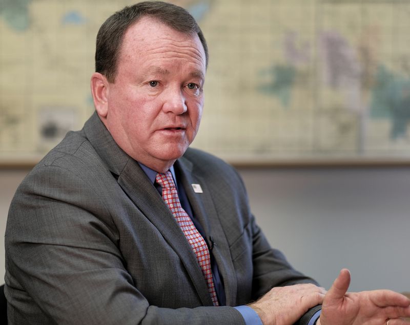 FILE - Los Angeles County Sheriff Jim McDonnell gestures during an interview in Los Angeles, March, 7, 2017. (AP Photo/Richard Vogel, File)