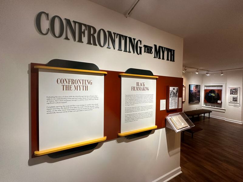 The Margaret Mitchell House's new exhibit about Mitchell and "Gone with the Wind" tackles its successes and its flaws including an entire section called "Confronting the Myth" regarding Mitchell's viewpoints on slavery and Reconstruction. RODNEY HO/rho@ajc.com