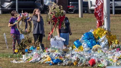 Apalachee High School students returned to the Barrow County campus for the first time Monday, Sept. 23, 2024 after police say a 14-year-old student shot and killed four people at the school on Sept. 4. Barrow County Sheriff Jud Smith called the return “a huge step for us healing” in a briefing with reporters ahead of an open house for students. (John Spink/AJC)