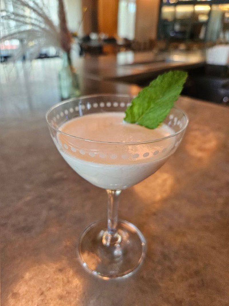 The addition of Frangelico hazelnut liqueur and clear Creme de Cacao is less grasshopper colored and more cicada shaded with all of the minty cookie flavor. / Courtesy of The Select