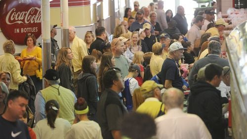 Lines are irrelevant at the Varsity on a football Saturday. “Just herd up to the counter,” said Varsity President Gordon Muir.