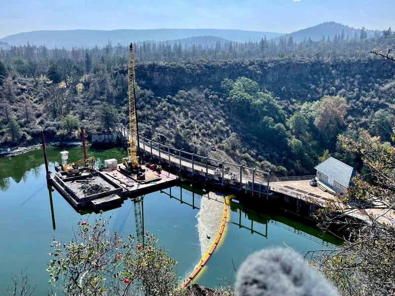 FILE - A view shows the Copco 1 Dam in Hornbrook, Calif., Sunday, Sept. 17, 2023. (AP Photo/Haven Daley, File)