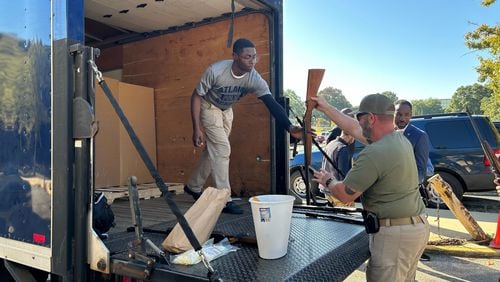 Atlanta police hosted a "Gun Buyback" event Saturday at the Atlanta Civic Center.