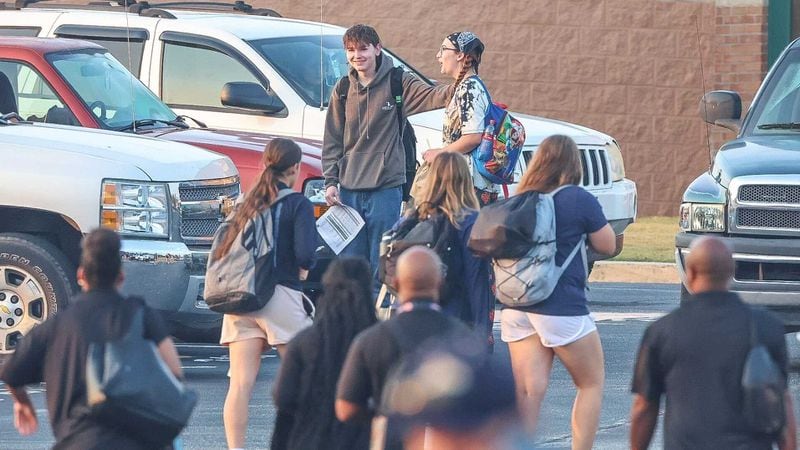 Apalachee High School return to class on Sept. 24, 2024 for the first time since the Sept. 4 shooting on the campus. (John Spink/AJC).