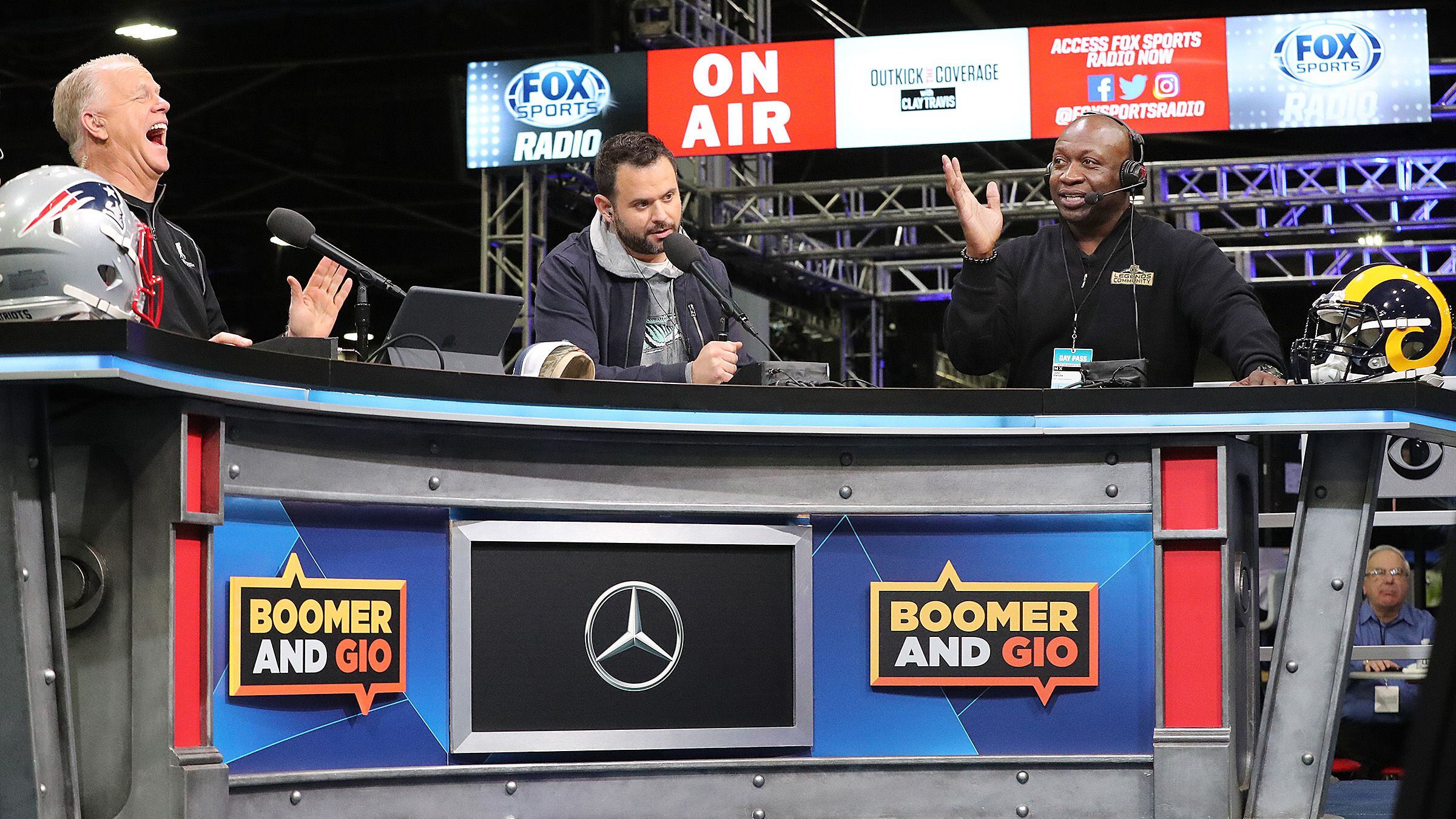 Radio Row where celebs go to talk Super Bowl