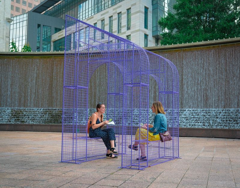 Artist Sara Santamaria's "Collective Home" installation at the north end of Woodruff Park was one of the works that received one of the inaugural Arts & Entertainment Atlanta grants in 2020.
Courtesy of Brock Scott