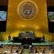 Gordana Siljanovska Davkova, President of North Macedonia, addresses the 79th session of the United Nations General Assembly, Thursday, Sept. 26, 2024, at U.N. headquarters. (AP Photo/Frank Franklin II)