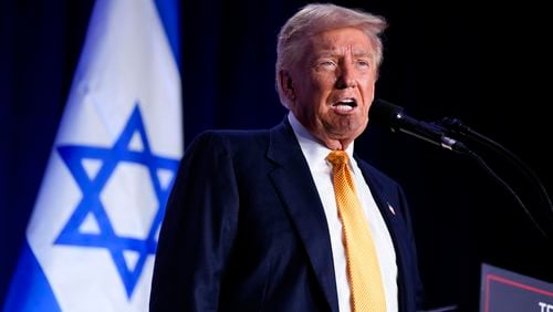 Republican presidential candidate former President Donald Trump speaks during a "Fighting Anti-Semitism in America" event, Thursday, Sept. 19 2024, in Washington. (AP Photo/Evan Vucci)