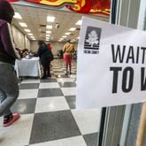 December 6, 2022 Atlanta: Voters enter on Tuesday, Dec. 6, 2022 at the C.T. Martin Natatorium and Recreation Center located at 3201 M.L.K. Jr Drive SW in Atlanta. It’s been a marathon, not a sprint, for Georgia voters to settle on a long-term replacement for the late U.S. Sen. Johnny Isakson, who resigned from the Senate in 2019 amid ongoing health concerns. One gubernatorial appointment and five statewide elections later, Tuesday’s U.S. Senate runoff election in Georgia will finally decide who will represent Georgia in the Senate for a full, six-year term. In Walker’s final speech at the Governor’s Gun Club, he told a small crowd, “The best thing I’ve ever done, including the Heisman Trophy, and the Horatio Alger award, the best thing I’ve ever done is run for office right here.” Late Monday night, Warnock Tweeted a final message. “I’ve said it before and I’ll say it again, I can’t have Herschel Walker representing my mama.” Most of the runoff polling put Warnock, the Democratic incumbent, slightly ahead of, but statistically tied with his Republican challenger. (John Spink / John.Spink@ajc.com)
