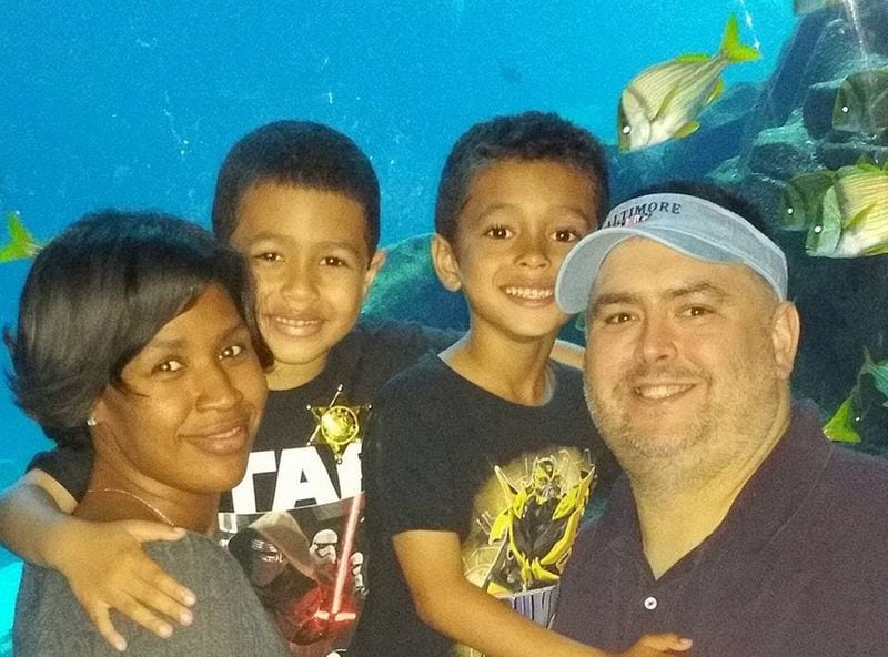 From left: Tareka Haydin, Wayne Haydin III, David Christopher Haydin and Wayne Haydin Jr. visit the Georgia Aquarium in 2016. (family photo)