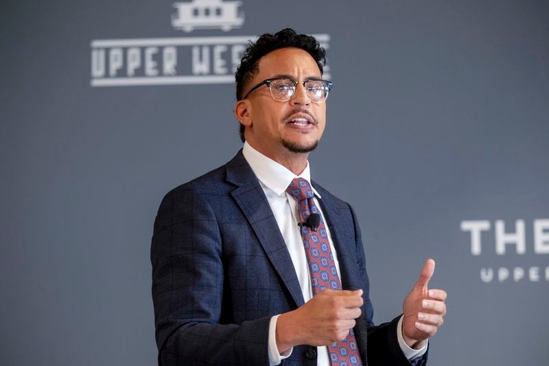 Atlanta mayoral candidate Antonio Brown says he would "gladly welcome a collaborative partnership with the governor’s office and coordinate monthly meetings along with our cabinets," as well as "monthly briefings with the state House of Representatives." (Alyssa Pointer/Atlanta Journal Constitution)
