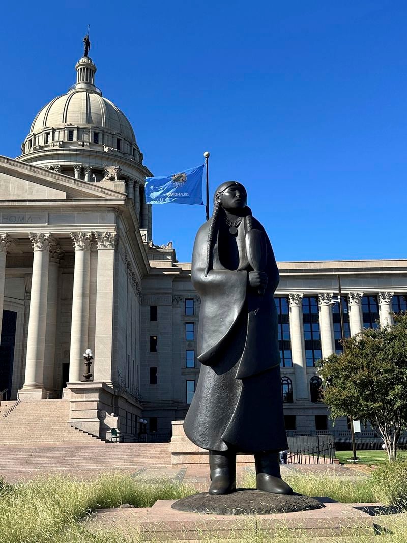 The Oklahoma State Election Board Office inside the state Capitol in Oklahoma City, was one of at least five states in the U.S. which received suspicious packages on Monday, Sept. 16, 2024. (AP Photo/Sean Murphy)