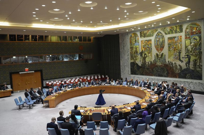 Lebanon's Prime Minister Najib Mikati speaks during a meeting of the Security Council, Wednesday, Sept. 25, 2024, at U.N. headquarters. (AP Photo/Frank Franklin II)