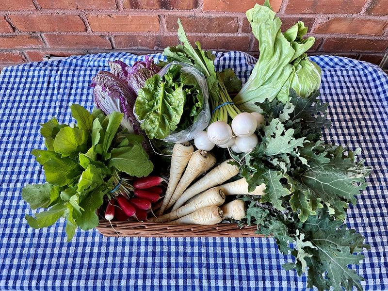 Woodland Gardens of Athens offers salad and mixed vegetable boxes, along with a la carte produce sales, available for pickup at Freedom Farmers Market March through December. (Courtesy of Woodland Gardens)