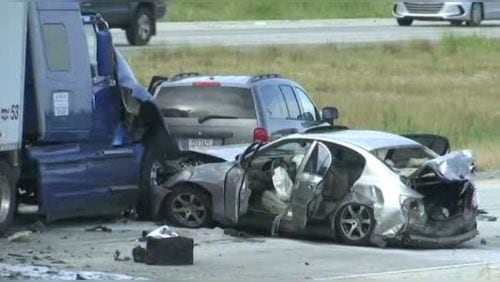 One person was killed and 17 were injured in the Gwinnett County crash. (Credit: Channel 2 Action News)